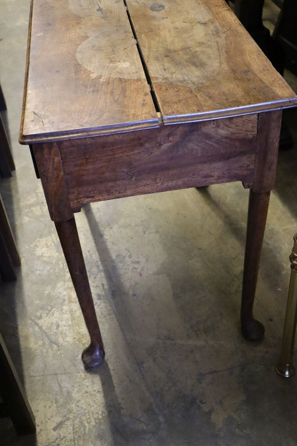 A George III mahogany pad foot side table, width 76cm depth 50cm height 71cm